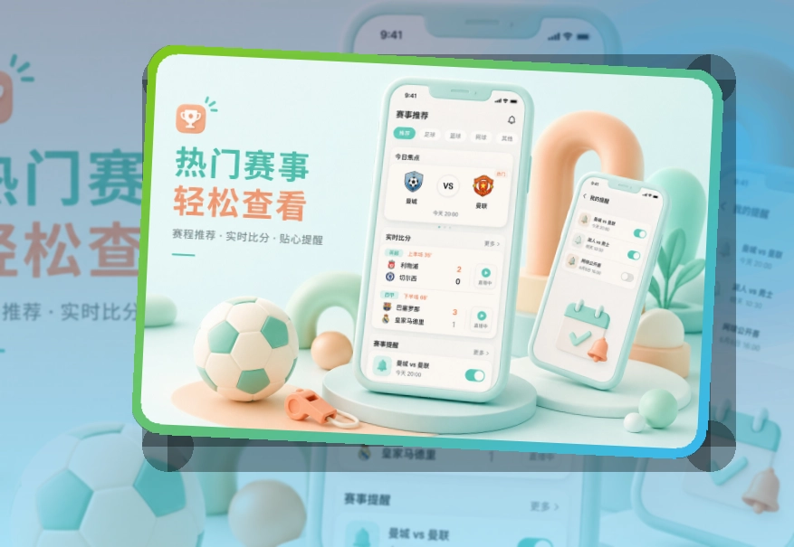 爱游戏 App使用亮点，比赛日更方便，常用入口更直观 页面展示